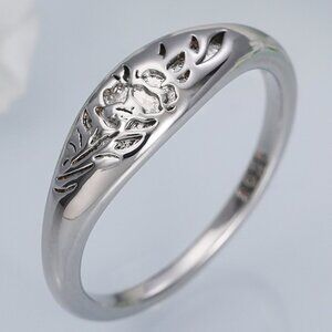 😍925 Silver Plated Flower Carved Unique Vintage Rings for Women, L027